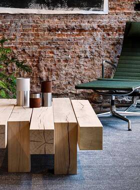 美复式TTK茶几创意实木厅几泡茶桌茶异形客古茶台简约设计师个性