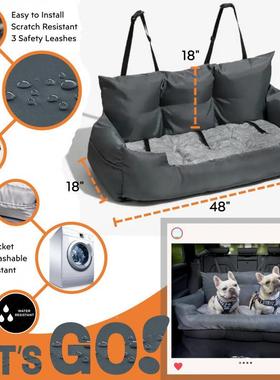 &宠载洗物车滑窝跨境防水耐脏狗狗安全座椅可拆防yux后座0防刮中