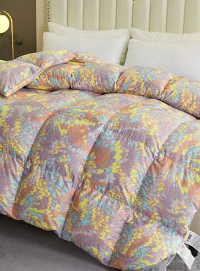 厂家款立柔SQ-yh002赛丝活性成数新码专版印花体羽绒被壳半品柔软