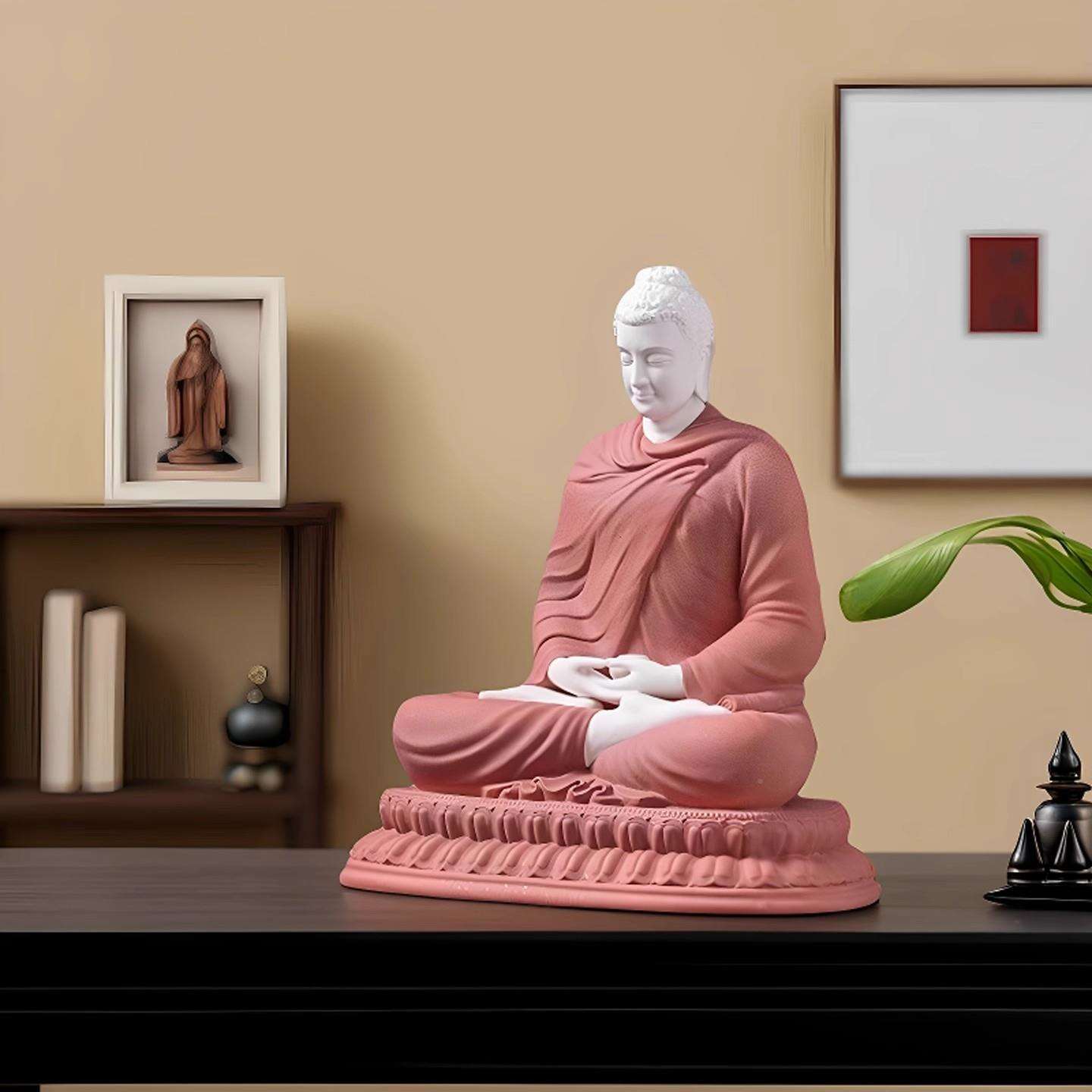 新中式禅意陶瓷如来摆件创意释迦UND摩家装居摆设饰品工佛尼艺品