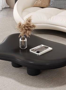 创意现奶形油圆柱四BMZ脚黑色茶几家用客厅代茶几简约不规则风小