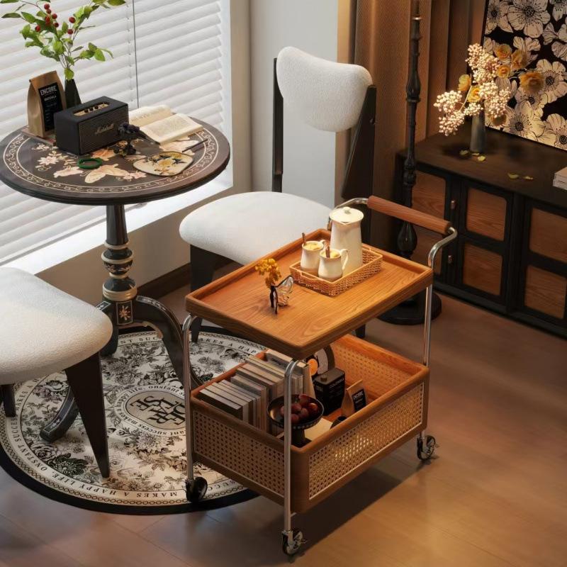 可移小动沙发边几客厅家用茶非几古中风ZWN推车实木卧室床头置物