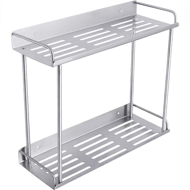 免纳打孔3041020不锈钢置物架双室层房厨壁挂浴收架油盐酱醋调味