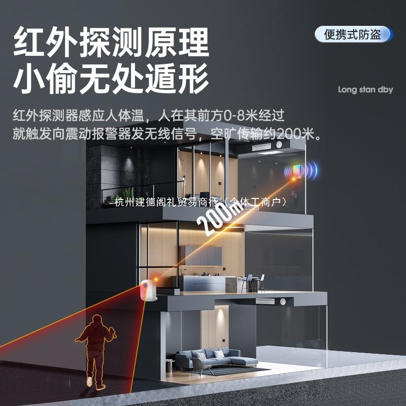 人体感应报警器门口来人提醒值班防盗无线震动报警器物体移动侦测图片