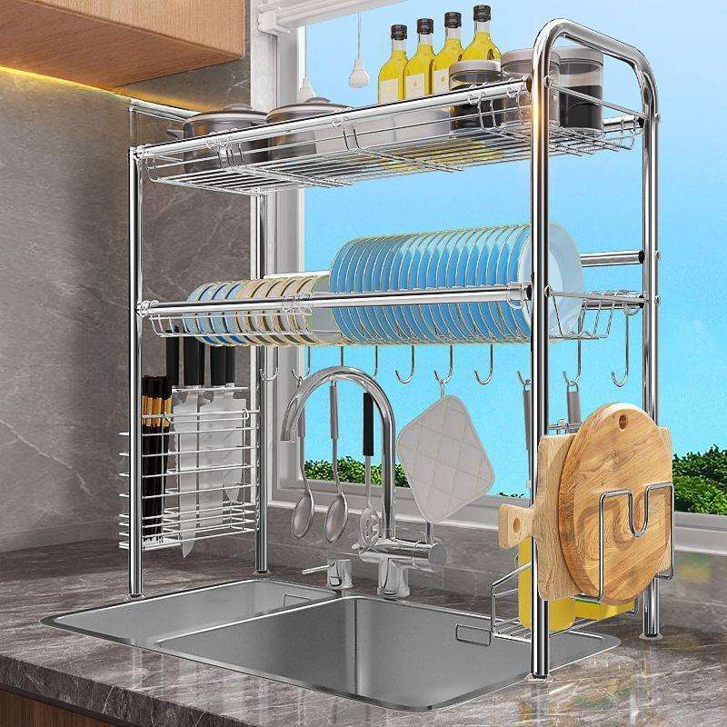厨房置物架架沥碗水架不锈钢家收纳架水洗水池XYIQQGRZ上方用品用