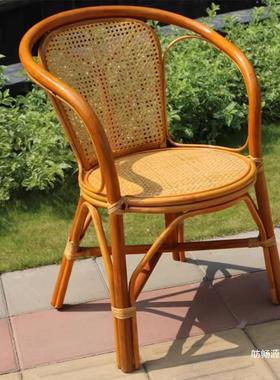 藤椅单人腾编AL100508椅椅背椅家用藤条椅靠子天然藤编织老人真喝