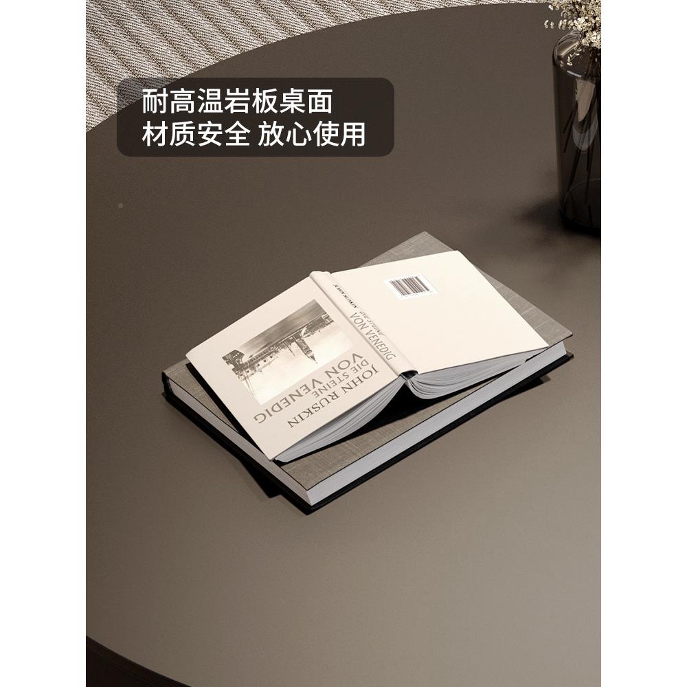 意式板极简约轻奢圆形岩茶几厅家用小户型简大CJ-07082小圆茶几客