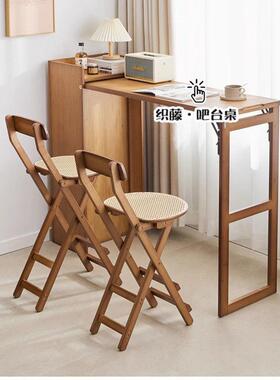 两用酒吧高凳吧椅das52433子台高脚椅吧台凳脚折叠脚餐椅竹高凳加