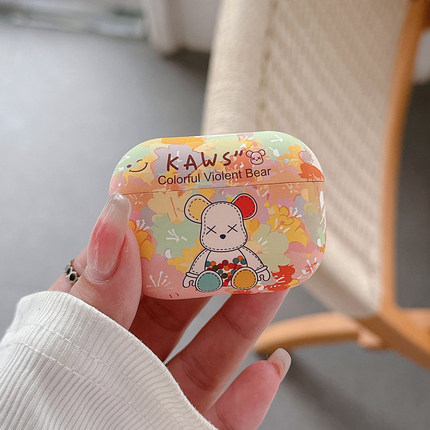 可爱卡通暴力熊pro2耳机壳airpodspro三代保护套适用苹果耳机air4保护壳airpods4蓝牙耳机套airpodspro二代