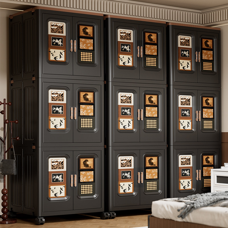 中古风收纳柜可折叠客厅卧室储物柜零食柜玩具衣服被子多层置物柜,收纳整理,收纳柜,淘宝优惠券,粉丝福利购,淘宝优惠卷