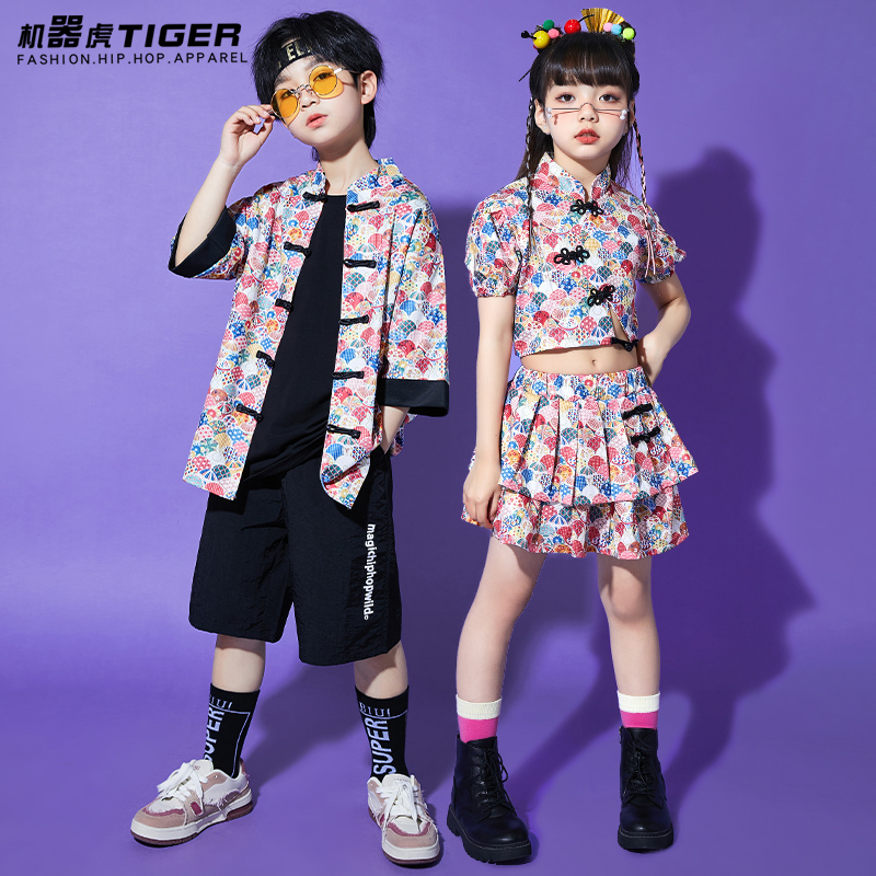 六一儿童中国风合唱服女童旗袍小学生汉服班服装男童幼儿园演出服