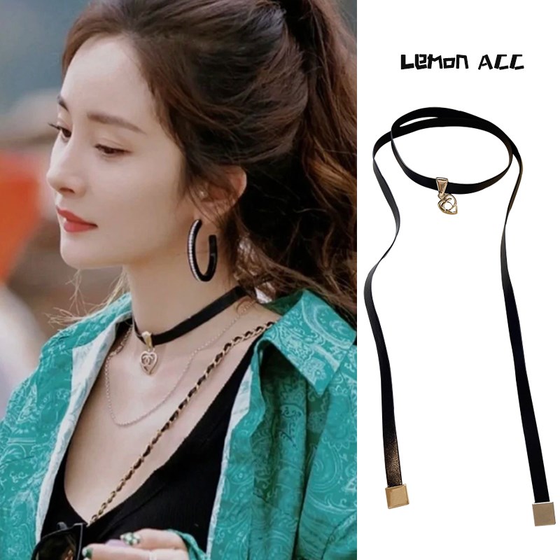 一眼喜欢 搭配好物长皮绳爱心项链 秒变时尚 自留款