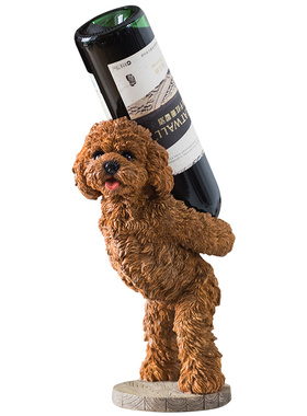 欧式酒架创意家用放葡萄酒架家居装饰品客厅吧台摆件可爱狗红酒架