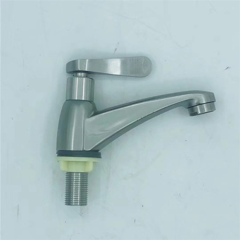 304不锈钢单冷水龙头986快开面盆立式单孔联脸盆水嘴