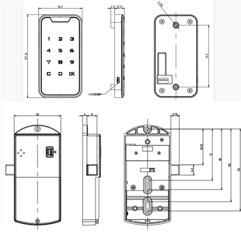 家具球杆电子密码柜锁文件柜密码锁桑拿浴室健身房抽屉衣柜智能锁