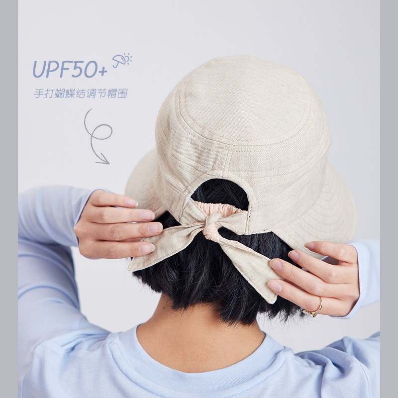 田园时光丨磨毛纯棉日式文艺大帽檐防晒渔夫帽女帽子新款遮阳帽女