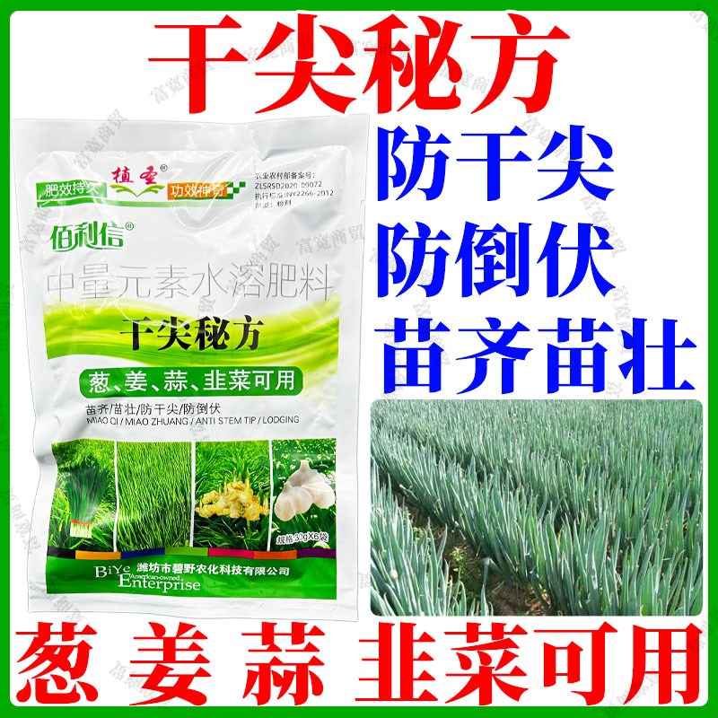 干尖秘方小葱f香葱韭菜姜大蒜抗干尖抗倒伏黄叶黄尖抗病增产一喷