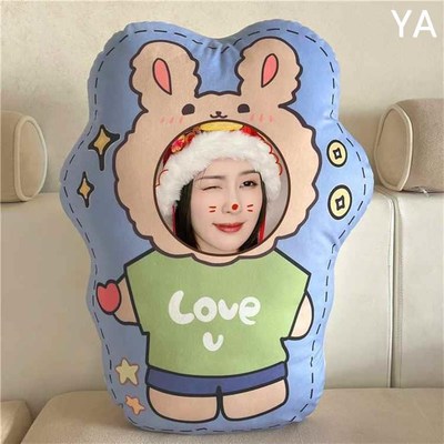 diy白鹿人形抱枕发p照片定制卡通毛绒公仔送男朋友真人娃娃玩新款