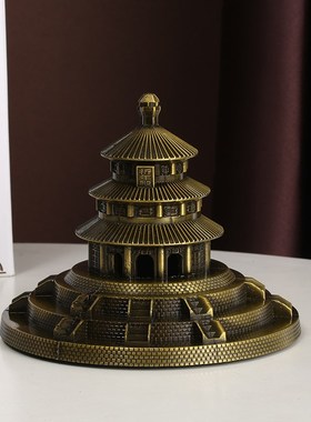 金属合金天坛古代建筑模型摆件成品客厅房间装饰摆饰节日旅游礼物