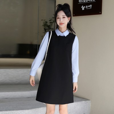 小个子西装连衣裙女m2024新款设计感小众通勤高级感叠穿无袖马甲