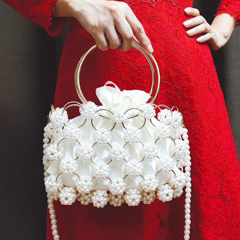 diy手工串珠制作手环仙女手提包材料包散珠子缕空饰品包包斜挎包