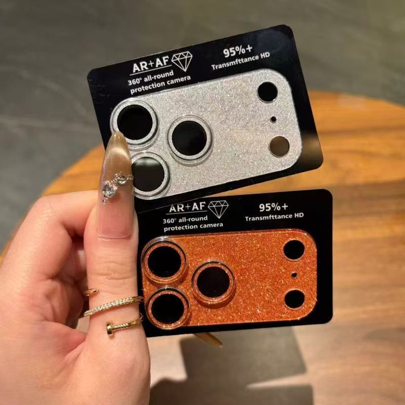 闪粉适用苹果17Promax橙色闪闪镜头膜iPhone16一体全包17Air全覆盖14Plus手机后摄像头15ProMax新品16保护贴