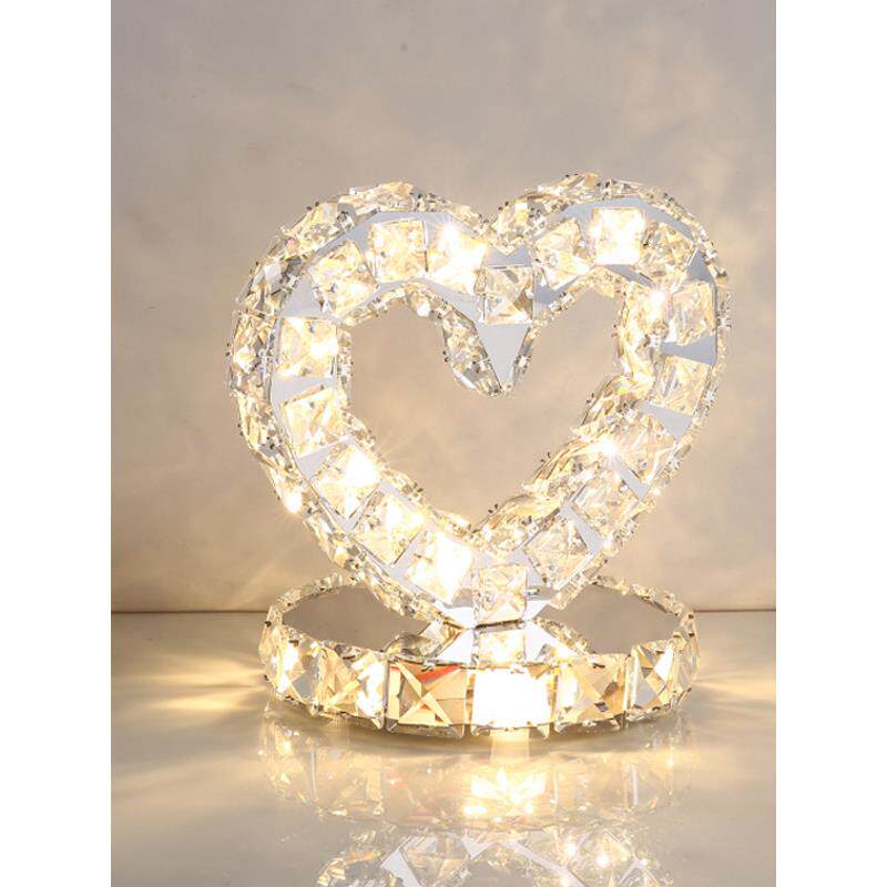 水晶台灯床头灯卧室无障碍豪华高端流行充电调光少女心礼品台灯