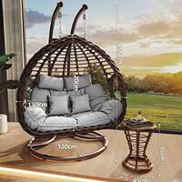 Outdoor swing, hanging basket chair, courtyard double hanging chair, home balcony, indoor internet-famous bird's nest hammock, rattan chair, rocking chair thumbnail 7