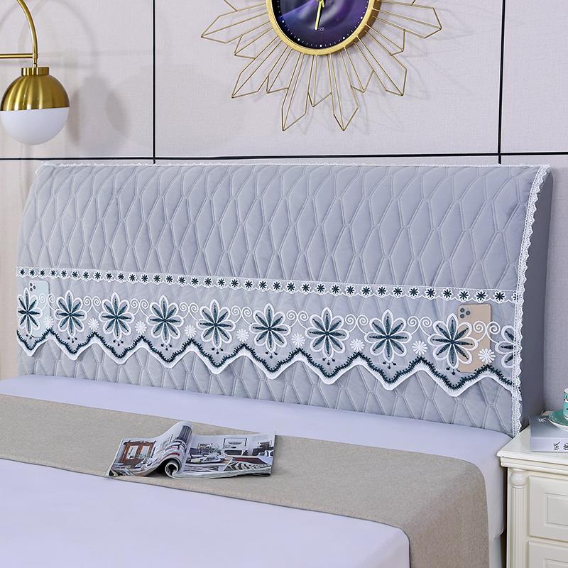 全包床头套罩软包简约现代防尘北欧通用1.8米 床头罩床靠背保护套