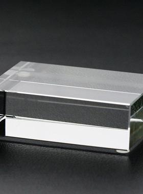 高档水晶摆件工艺品创意琉璃底座玻璃柱子公司高务礼品定制logo