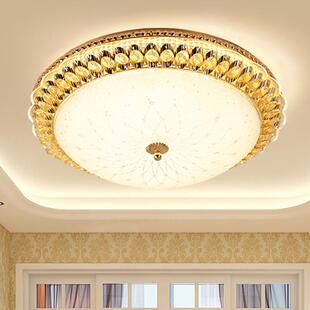 欧式水晶LED卧室吸顶灯奢华客厅灯创意圆形房间灯过道走廊阳台灯