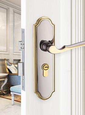 福莱雅锁具孔距163木门锁钛黑金通用型室内卧静音机械门锁X20603