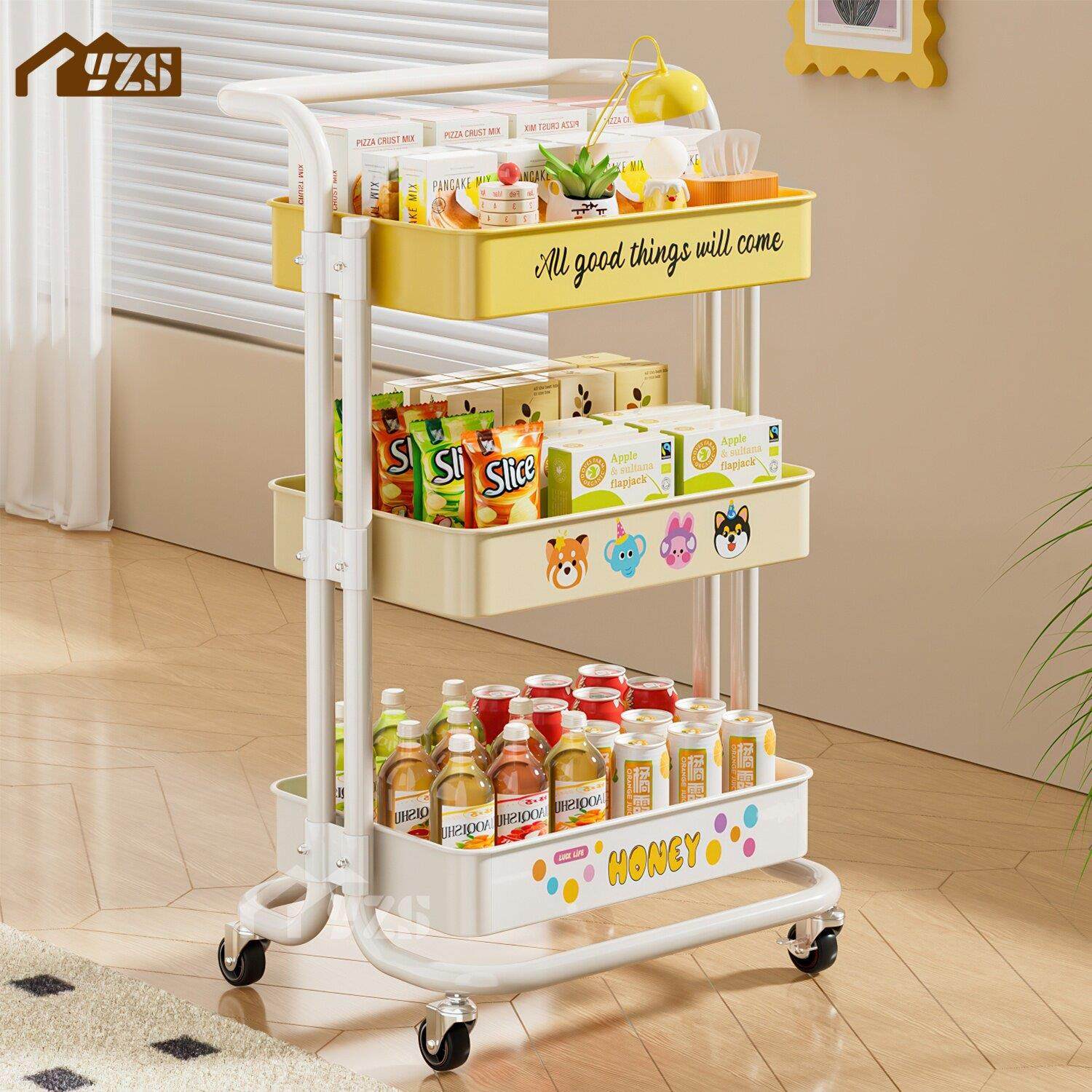 零食小推车厨房沙发边几落地书架多层移动拉斯克带轮置物架子,住宅家具,移动边几/推车,淘宝优惠券,粉丝福利购,淘宝优惠卷