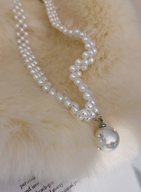 极速珍珠项链f女日韩网红防过敏2025年新款轻奢小众项圈脖子短款