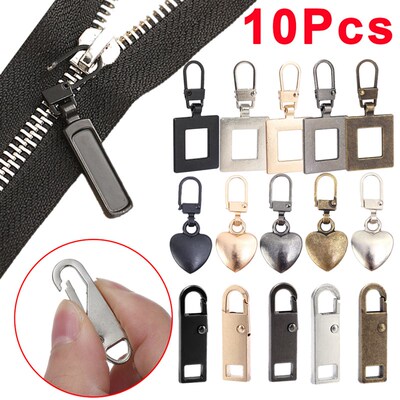 极速10/1Pc Metal Zipper Puller DeDtachable Replacement Zippe