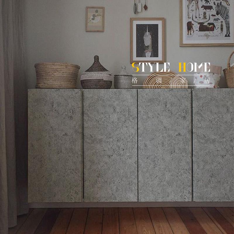 极速水泥纹柜门翻新改造贴膜厨房柜子整体橱柜衣柜W家俱改色贴纸