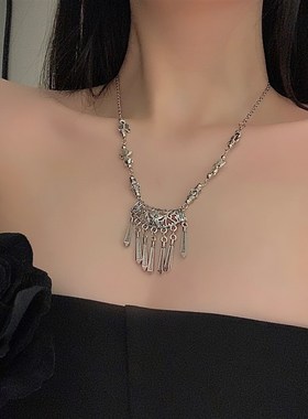 极速波西米亚风藏式复p古流苏项链女异域风情额饰民族风眉心坠两