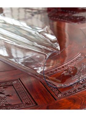 极速圆形餐桌垫圆桌软玻璃防水防烫防油透明MPVC塑料饭店酒店桌布