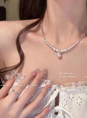 极速浪漫出逃~双层蝴蝶结珠珠项A链女款轻奢小众优雅贵气锁骨链颈