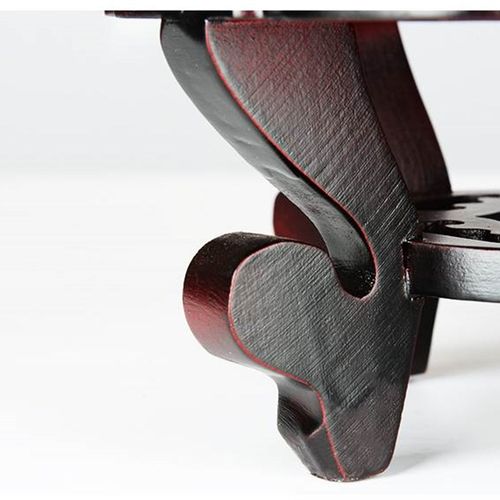 极速鸵鸟蛋壳底座实 木质s葫芦水晶球底座 摆件仿红木葫芦底托蛋