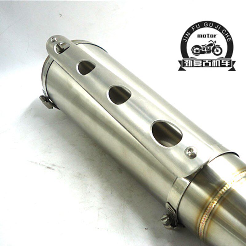 新品CG125/WY125机车不y锈钢排气管前段 复古改装鱼嘴消音器排气