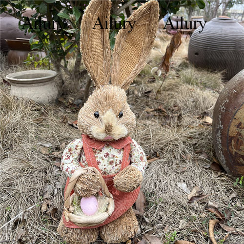 新品High 45cm Big Mori Straw Rabbit.SHimulation Animal Easte