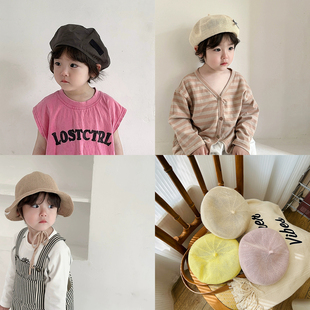 清仓 宝宝帽子速干蓓蕾礼帽女童帽子男孩南瓜帽 儿童贝雷帽春夏季