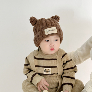 宝宝帽子秋冬季男童女宝宝毛线帽一岁男孩婴幼童冬天儿童针织帽潮