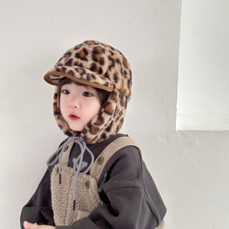 冬季儿童帽子男童护耳帽洋气痞帅宝宝帽子护耳帽豹纹防寒雷锋帽潮,童装/婴儿装/亲子装,帽子,淘宝优惠券,粉丝福利购,淘宝优惠卷