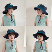 春夏季 儿童帽子防晒帽大帽檐男童渔夫帽户外速干太阳帽女孩遮阳帽