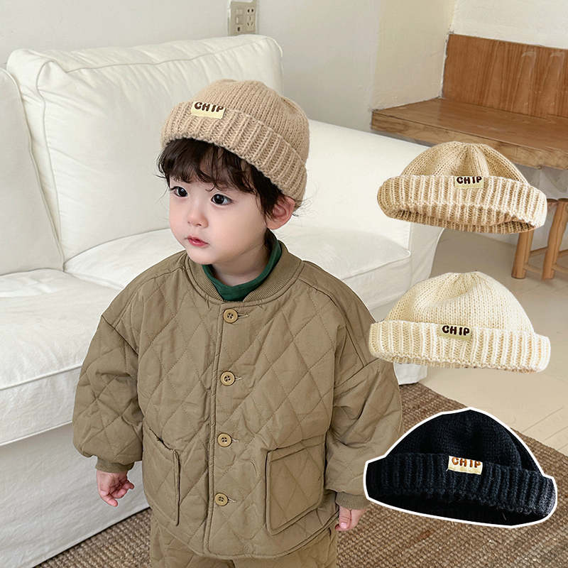 秋冬季宝宝帽子男童毛线帽韩版洋气瓜皮地主帽冬天儿童针织帽女童