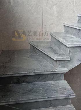阶梯楼梯踏步灰色大理石广西灰海洋蓝青石楼梯踏步