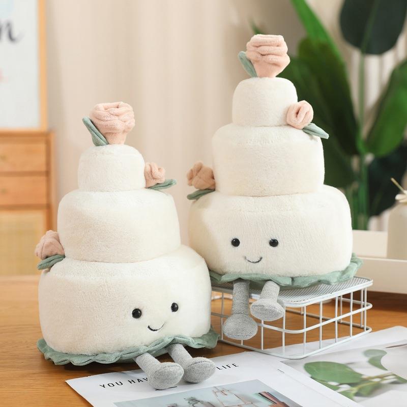 婚礼系列结婚蛋糕毛绒公仔创意女生生日礼物玩偶订婚婚宴蛋糕摆件