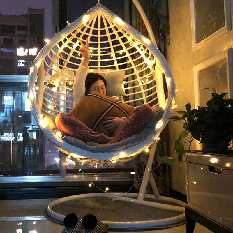 双人吊椅阳台网红摇篮椅轻奢吊兰椅单人室内秋千懒人家用吊篮藤椅